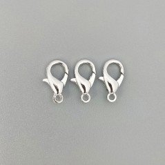 Chiusura Moschettone In Ottone 14mm-Rodiato 10pz