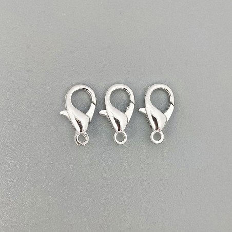 Chiusura Moschettone In Ottone 14mm-Rodiato 10pz