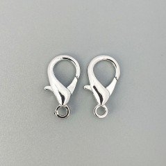Chiusura Moschettone In Ottone 20mm-Rodiato 5pz