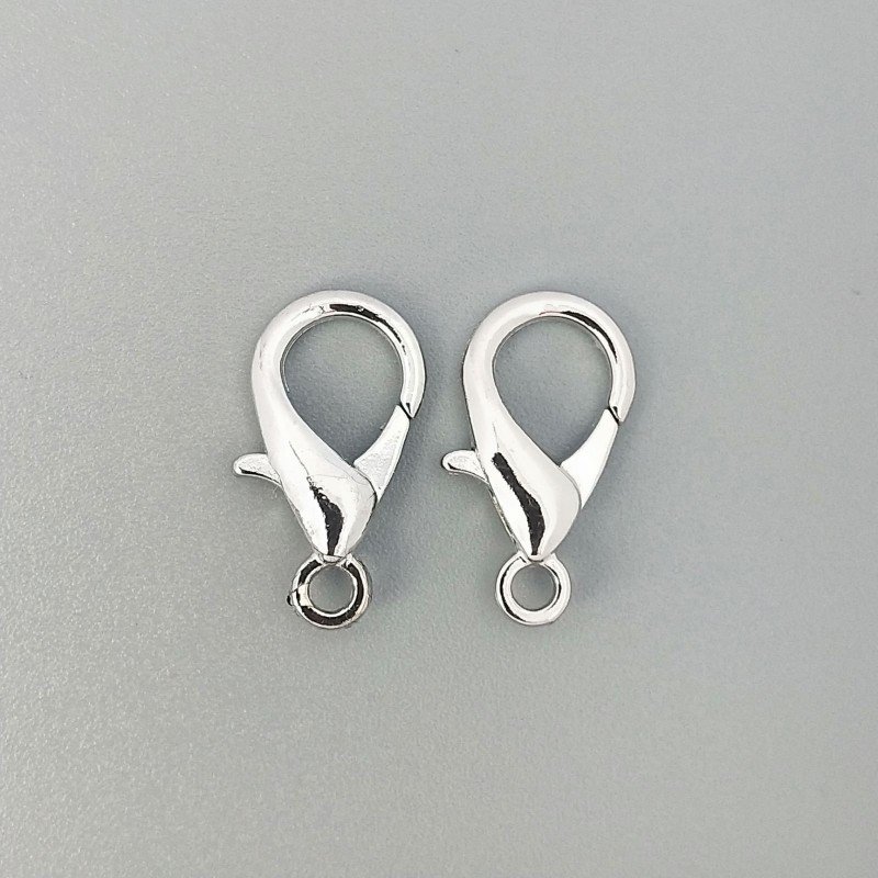 Chiusura Moschettone In Ottone 20mm-Rodiato 5pz
