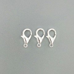 Chiusura Moschettone In Ottone 14mm-Argentato 10pz