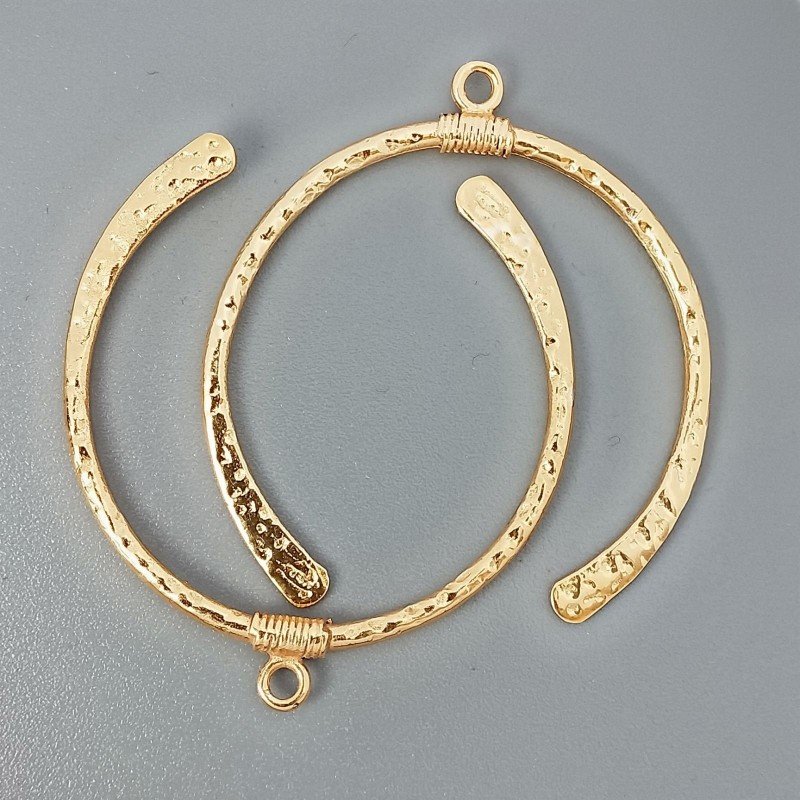Componente Di Ottone Forma Ferro Di Cavallo Martellato 34mm-Dorato 1 paia Componente Di Ottone Forma Ferro Di Cavallo Martellato 34mm-Dorato 1 paia
