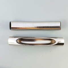 Distanziatore In Ottone Forma Cilindro Curvato 07X40mm-Argentato 1pz