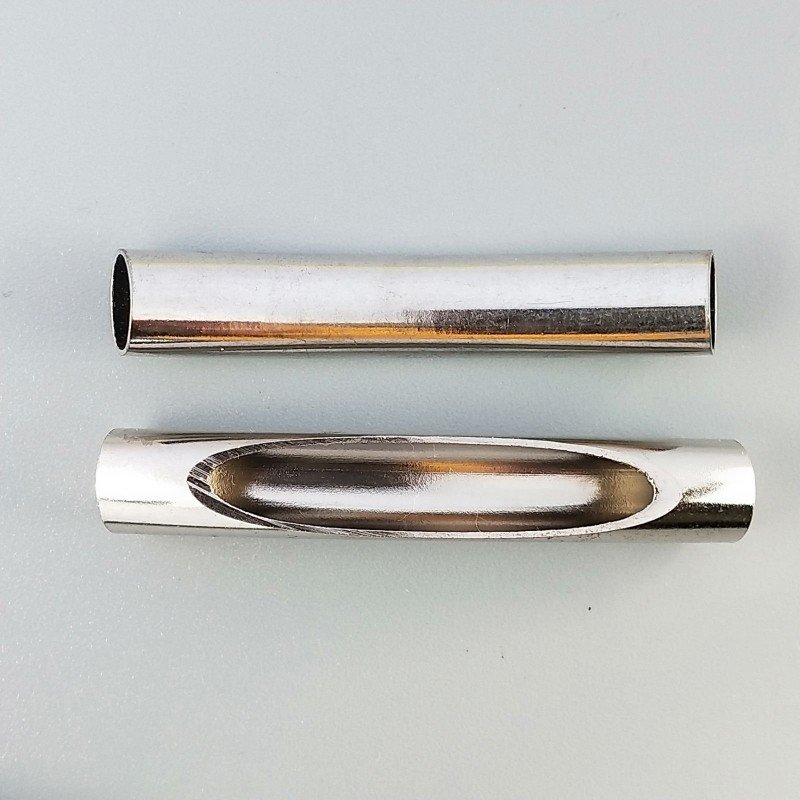 Distanziatore In Ottone Forma Cilindro Curvato 07X40mm-Argentato 1pz