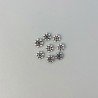 Distanziatore In Ottone Forma Fiore Lavorato Filigrana Ethnico Ossidato 04mm-Argentato 105pz