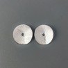Distanziatore In Ottone Forma Dischio Satinato Curvato 14mm-Argentato 18pz