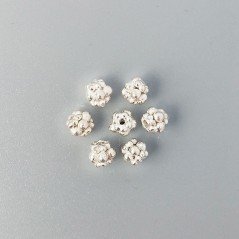 Distanziatore In Ottone Forma Rondelle Lavorato Filigrana Ethnico 05mm-Argentato 18pz