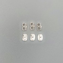 Farfalline Per Orecchini In Ottone 04mm-Argentato 47pz