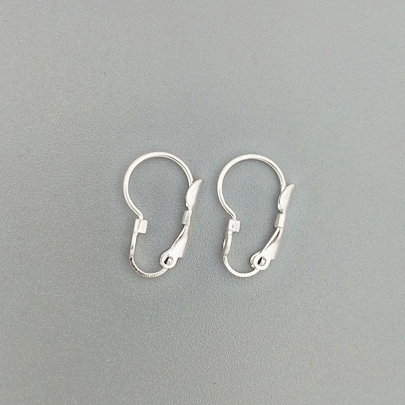 Base Per Orecchini In Ottone A Monachella Chiuso 16mm-Argentato 6 paia