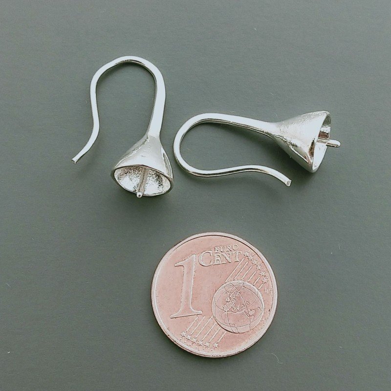 Base Per Orecchini In Ottone A Monachella Mezzo Foro 21mm Con Coppetta 08mm-Dorato 1 paio