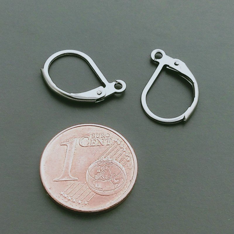 Base Per Orecchini In Accaio A Perno Chiuso 10X15mm-Accaio 2 paia