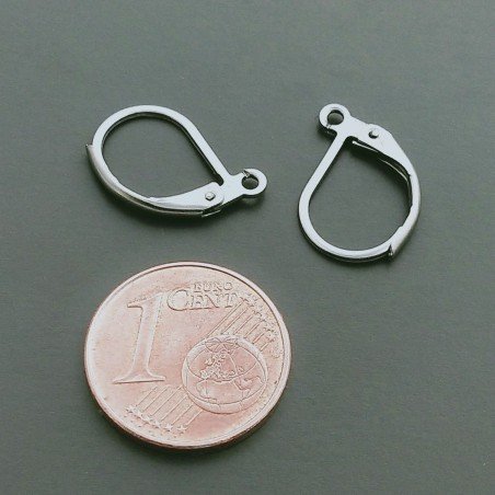 Base Per Orecchini In Accaio A Perno Chiuso 10X15mm-Accaio 2 paia