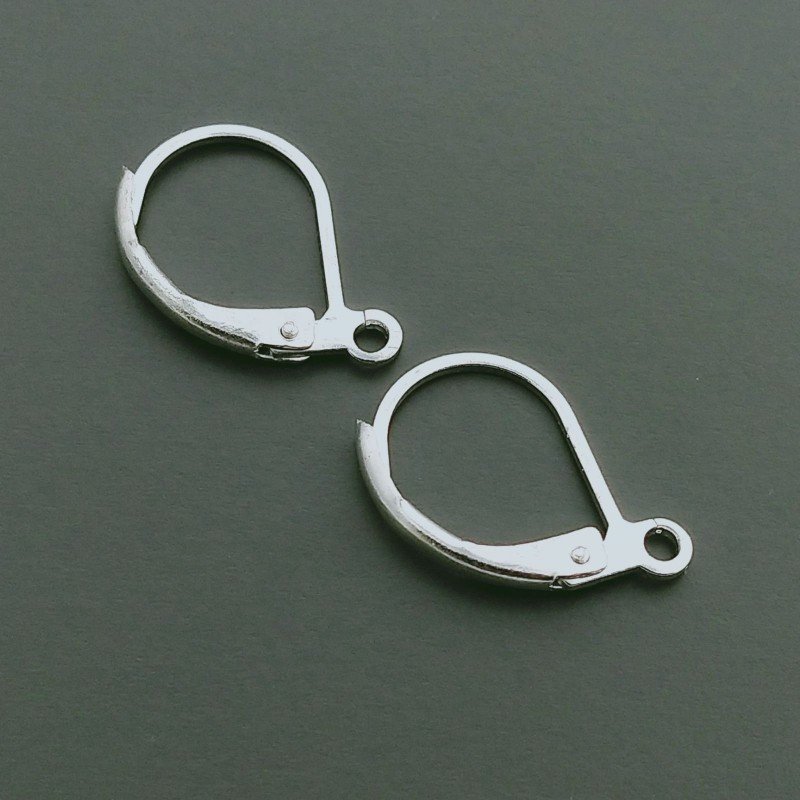 Base Per Orecchini In Ottone A Monachella Chiuso 13X10mm-Argentato 5 paia