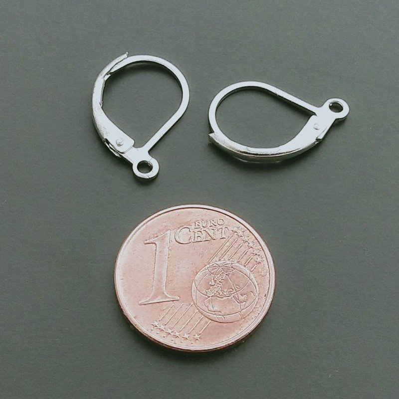Base Per Orecchini In Ottone A Monachella Chiuso 13X10mm-Argentato 5 paia