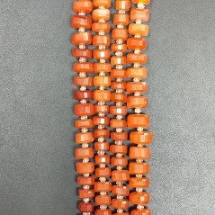 Corniola (AA) Rondelle Cilindro Taglio Laser A Mano Grade 06mm-14mm