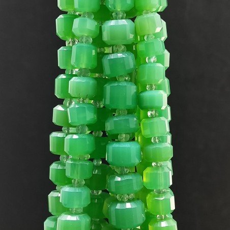 Crisoprasio (AA) Rondelle Cilindro Taglio Laser A Mano Grade 06mm-14mm