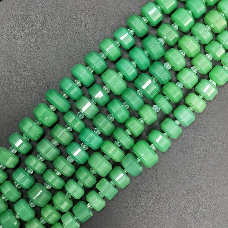 Crisoprasio (AA) Rondelle Cilindro Taglio Laser A Mano Grade 06mm-14mm