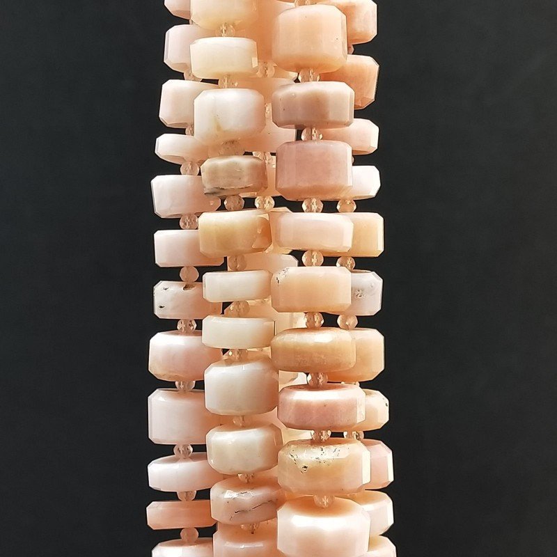 Opale Rosa (AA) Rondelle Cilindro Taglio Laser A Mano Grade 06mm-14mm