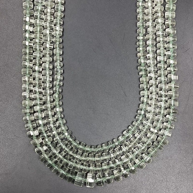 Ametista Verde (AA) Rondelle Cilindro Taglio Laser A Mano Grade 06mm-14mm