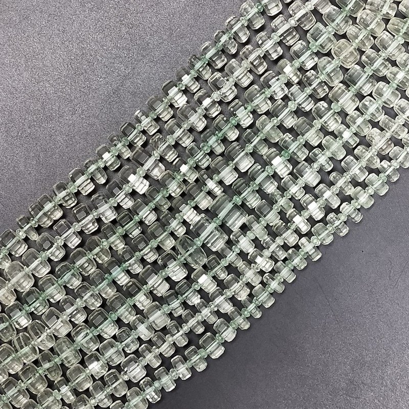 Ametista Verde (AA) Rondelle Cilindro Taglio Laser A Mano Grade 06mm-14mm