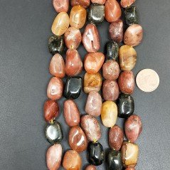 Quarzo rutilato multicolore (A) sassi lisci