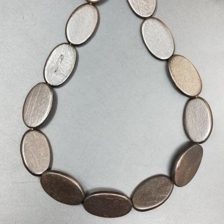 Legno Naturale in Perline Forma Ovale Piatto Liscio Foro Passante 16X24mm