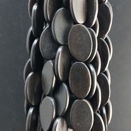 Legno Naturale in Perline Forma Ovale Piatto Liscio Foro Passante 16X24mm