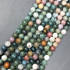 Agata Indiana Multicolore Perline Forma Tondo Liscio 06mm