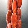 Corniola Naturale in Perline Forma Ovale Piatto Liscio Foro Passante 15X32mm