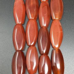 Corniola Naturale in Perline Forma Ovale Piatto Liscio Foro Passante 15X32mm