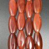 Corniola Naturale in Perline Forma Ovale Piatto Liscio Foro Passante 15X32mm
