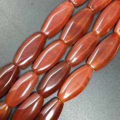 Corniola Naturale in Perline Forma Ovale Piatto Liscio Foro Passante 15X32mm