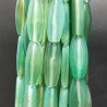 Agata Verde Chiaro in Perline Forma Ovale Piatto Liscio Foro Passante 12X30mm