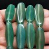 Agata Verde Chiaro in Perline Forma Ovale Piatto Liscio Foro Passante 12X30mm
