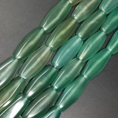 Agata Verde Chiaro in Perline Forma Ovale Piatto Liscio Foro Passante 12X30mm