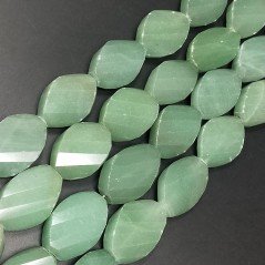 Avventurina Verde Naturale in Perline Forma Ovale Elicoidale Sfaccettato Foro Passante 18X24mm