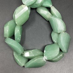 Avventurina Verde Naturale in Perline Forma Ovale Elicoidale Sfaccettato Foro Passante 18X24mm
