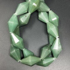 Avventurina Verde Naturale in Perline Forma Rombo Sfaccettato Foro Passante 16X28mm