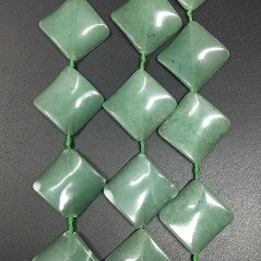Avventurina Verde Naturale in Perline Forma Rombo Piatto Elicoidale Liscio Foro Diagonale 24mm