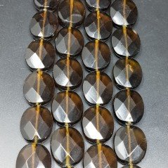 Quarzo Birra Idrotermale in Perline Forma Ovale Piatto Sfaccettato Foro Passante 18X22mm