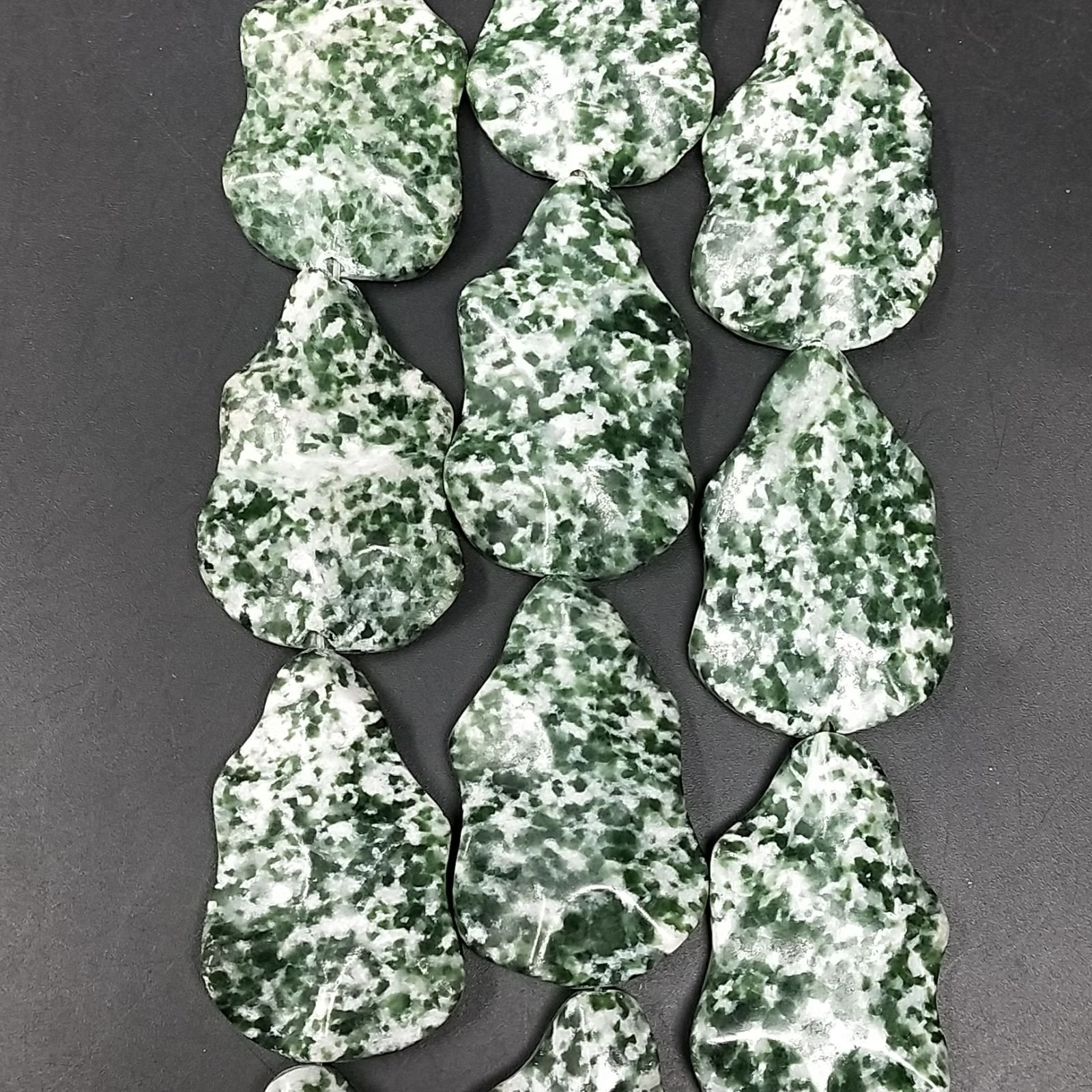 Agata Muschiata Perline Forma Foglia Liscio 20X36mm