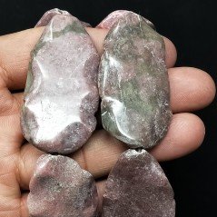 Rodonite Naturale Perline Forma Foglio Inciso Liscio Piatto Foro Passante 26X50mm