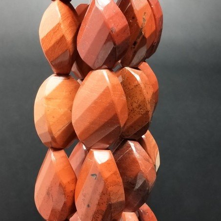 Diaspro Rosso Naturale in Perline Forma Twist Sfaccettato Foro Passante 30X20mm