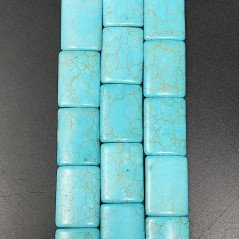 Pasta di Turchese in Perline Forma Rettangolare Piatto Liscio Foro Passante 18X25mm