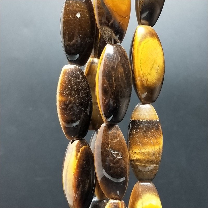 Occhio di Tigre Perline Forma Barilotto Liscio 3 Facce 13X30mm