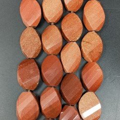 Pasta di Pietra del Sole in Perline Forma Twist Sfaccettato Foro Passante 20X30mm
