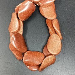Pasta di Pietra del Sole in Perline Forma Ovale Elicoidale Liscio Foro Passante 20X30mm