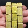 Giada Oliva Naturale in Perline Forma Rettangolare Piatto Liscio Foro Passante 13X18mm