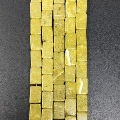 Giada Oliva Naturale in Perline Forma Rettangolare Piatto Liscio Foro Passante 08X12mm