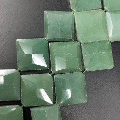 Avventurina Verde Naturale in Perline Forma Rombo Piatto Sfaccettato Foro Diagonale 43X38mm